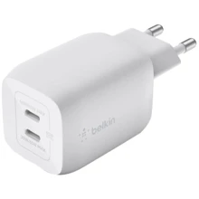 Зарядное устройство Belkin Wall Charger 2хUSB-С GaN 65W White (WCH013VFWH): Особенности Power Delivery (PD), USB-C