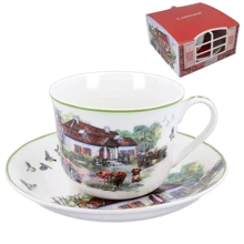 Кружка та блюдце Carmani Village life collection Білий дім 400 ml (041-0054): Виробник Carmani