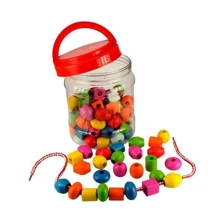Дерев'яне шнурівка Viga Toys Бусини 90 шт (58304): Тип шнуровка