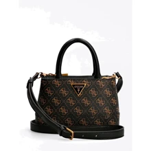 Женская сумка через плечо Guess Cordelia Logo Mini Satchel темно-коричневая (HWQB8377770-BNL): Пол Женский