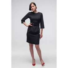 Платье FLFashion Агния ТПА 2684 48 черное повседневное до середины бедра: Состав Спандекс, Полиэстер