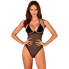 Прозрачное боди Obsessive Selinne teddy XL/2XL Black: Для кого Для женщин