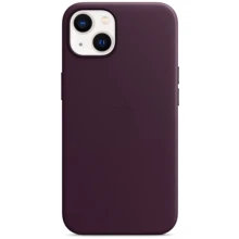 Чохол для iPhone Apple Leather Case with MagSafe Dark Cherry (MM143) for iPhone 13: Колір фіолетовий