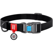 Нашийник для собак WAUDOG Waterproof c QR-паспортом металева пряжка-фастекс 25 ммx31-49 см чорний (27861): Виробник WAUDOG