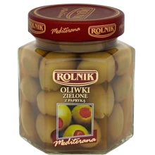 Оливки зеленые с перцем Rolnik Mediterana 280 г (5900919012963): Вес нетто 280 г