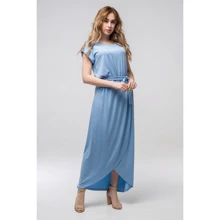Платье FLFashion Asti ППА 2131 44-46 голубое повседневное длинное макси: Состав Полиэстер, Вискоза
