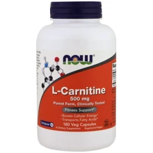 Now Foods L-Carnitine 500 mg Л-Карнитин 180 веганских капсул: Тип L Карнитин