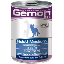 Влажный корм Gemon Dog Wet Medium Adult для собак кусочки с тунцом и лососем 0.415 кг (70387880): Тип Влажный корм