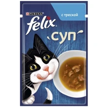 Влажный дополнительный корм FELIX Суп для взрослых кошек с треской 48 г (7613036632393): Тип Влажный корм