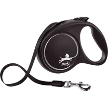 Поводок-рулетка Flexi Black Design М до 25 кг 5 м черный (4000498034002): Тип шнура Лента