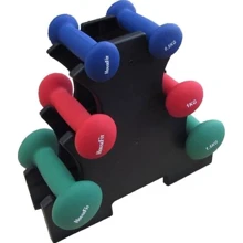 Гантель HouseFit набор 6 кг cо стойкой DR102-2: Вес гантели, кг 2х0.5кг, 2х1кг, 2х1.5
