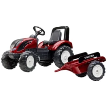 Детский трактор Falk Valtra S4 на педалях с прицепом Красный (4000AB): Вид трактор