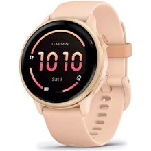 Смарт-часы Garmin Vivoactive 6 Metallic Pink Dawn with Pink Dawn Band (010-02985-03): Дисплей 1.2" AMOLED (390 x 390)