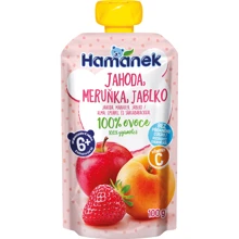 Пюре Hamanek яблоко с клубникой и абрикосом 100 г (1215914): Вид Фруктовое