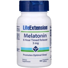 Life Extension Melatonin 6 Hour Timed Release 3 mg 60 Veggie Tabs Мелатонин 6-часовой: Форма выпуска Таблетки
