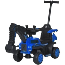 Детский электромобиль-толокар Bambi Racer трактор с ковшом, синий (M 5787B-4): Вид трактор