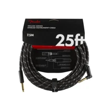 Кабель инструментальный FENDER CABLE DELUXE SERIES 25' ANGLED BLACK TWEED (228429): Производитель Fender