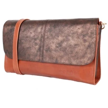 Женская сумка через плечо Laskara коричневая (LK-DD220B-cognac-bronze): Пол Женский