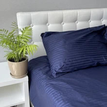 Комплект постельного белья SoundSleep Stripe Sense Dark Вlue сатин-страйп евро (94131376): Материал страйп-сатин