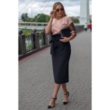 Спідниця FLFashion Бейліс Хюб 3134 50 чорна олівець подовжена міді: Матеріал поліестер