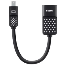 Кабель и переходник Belkin mini DisplayPort - HDMI (M/F), 0.12 м, Black (F2CD079bt): Тип переходник
