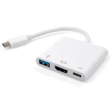 Адаптер Vinga Adapter USB-C to USB-C + HDMI + USB White (VCPATC2HDMIUSBPDWH): Колір білий