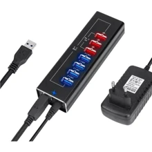 Адаптер Dynamode Adapter USB to 4xUSB3.0+3xUSB2.0 Black (DM-UH-P407): Колір черный