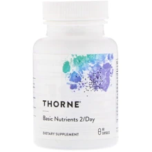 Thorne Research Basic Nutrients 2/Day 60 Caps Мультивитамины и мультиминералы, формула 2 в день: Тип Мультивитамины