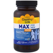 Country Life Max for Men Iron-Free 120 tabs Мультівітаміни і мінерали для чоловіків: Тип мультивітаміни