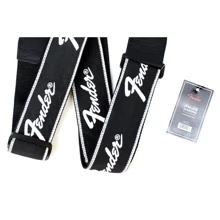 Ремень гитарный FENDER STRAP 2" WOVEN RUNNING LOGO BLACK SIL: Производитель Fender