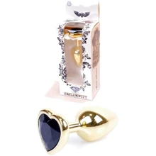 Анальная пробка с кристаллом BOSS of TOYS Boss Series - Jewellery Gold Heart PLUG Black S, BS6400038: Для кого Унисекс
