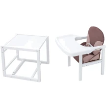 Стульчик-трансформер Babyroom Пони-240 белый пластиковая столешница шоколад-капучино (625749): Тип трансформер