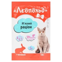 Влажный корм для кошек Леопольд Мясной рацион с кроликом 100 г : Тип Влажный корм