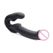 Evoke Rechargeable Vibrating Silicone Strapless Strap On - страпон 24.7x4 см, черный: Для кого Для пары