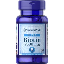 Puritan's Pride Biotin 7500 mcg 50 tabs (PTP-18545) Биотин: Тип Витамин B