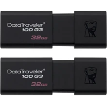 USB-флешка Kingston 2x32GB DataTraveler 100 G3 USB 3.1 Black (DT100G3 / 32GB-2P): Стандарт USB USB 3.1