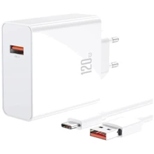 Зарядний пристрій XO Wall Charger USB L128 120W White with USB-C Cable (XO-L128-WH): Особливості Быстрая зарядка, Power Delivery (PD)