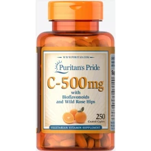 Puritan's Pride Vitamin C-500 mg with Bioflavonoids & Rose Hips 250 caplets Витамин C с биофлавоноидами и шиповником: Тип Витамин C