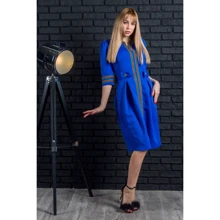Платье FLFashion Berry НПБ 1784 44 светло-синее повседневное до середины бедра: Состав Спандекс, Полиэстер