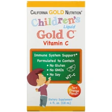 California Gold Nutrition Children's Liquid Gold Vitamin C, USP Grade, Natural Orange Flavor, 4 fl oz (118 ml): Тип Витамин C