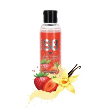 Съедобная массажная смазка Stimul8 4-in-1 Dessert Lube клубника ваниль, 125 мл: Для кого Для пары
