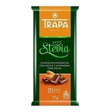 Шоколад без цукру Stevia Trapa молочний з мигдалем 75г: Вага, г 75
