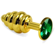 Анальная пробка с кристаллом LoveToy Gold Spiral Plug Green: Для кого Унисекс