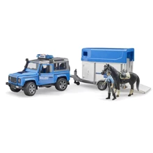 BRUDER Land Rover Defender з причепом і фігурка поліцейського з конем (02588): Виробник Bruder