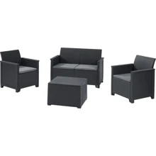 Комплект мебели Keter Emma 2 seater set серый (8711245148014): Вид мебели комплекта Стол, Кресло, Софа
