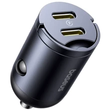 Зарядное устройство Baseus Car Charger 2хUSB-C Tiny Star 30W Black (C00035001121-03): Особенности Быстрая зарядка, USB-C
