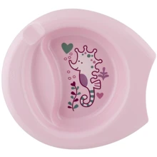 Тарілка дитяча Chicco Easy Feeding Plate 6 міс+ Рожевий (16001.10): Матеріал пластик