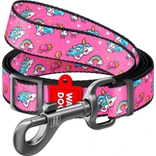 Поводок для собак WAUDOG Nylon рисунок Единороги 1.5x152-183 см розовый (5353): Тип Поводок