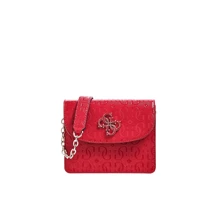 Женская сумка кросс боди Guess Chic Shine Mini Crossbody Flap красная (HWSG7746780-BER): Пол Женский