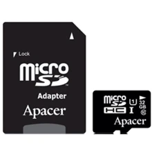 Карта памяти Apacer 32GB microSDHC Class 10 UHS-I U1 + adapter (AP32GMCSH10U1-R): Тип карты microSDHC
